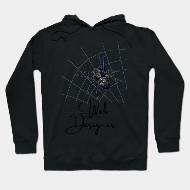 Funny Design for Web Designers with Cool Scary Spider in a Web Hoodie by RedThorThreads